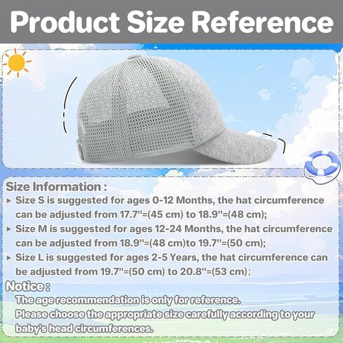 qikqik Baby Baseball Cap Toddler Baseball Hat with Mesh Infant Sun Hat UPF 50+ Baby Ball Cap Toddler Girl Hats Kids Hat Boys in Saudi Arabia