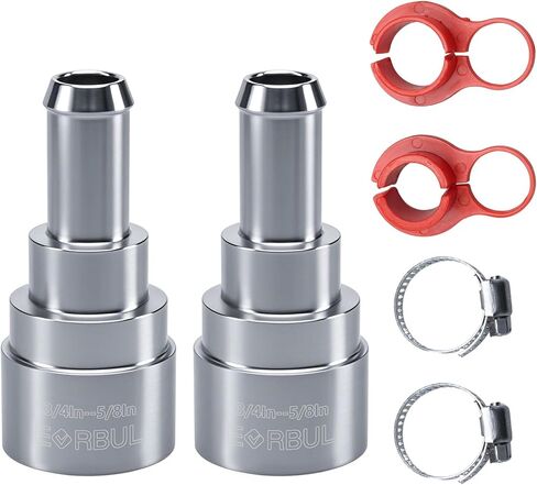 موصلات خرطوم السخان 2pcs - موصل خرطوم الصلب المقاوم للصدأ المبرد/المخرج 3/4in أنبوب × 5/8 بوصة متوافقة مع شيفروليه GMC Cadillac استبدال# 15032062 800-409HP in Kuwait