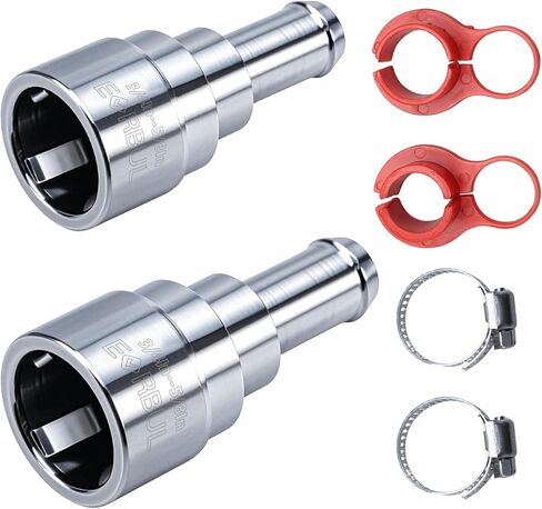موصلات خرطوم السخان 2pcs - موصل خرطوم الصلب المقاوم للصدأ المبرد/المخرج 3/4in أنبوب × 5/8 بوصة متوافقة مع شيفروليه GMC Cadillac استبدال# 15032062 800-409HP in Kuwait