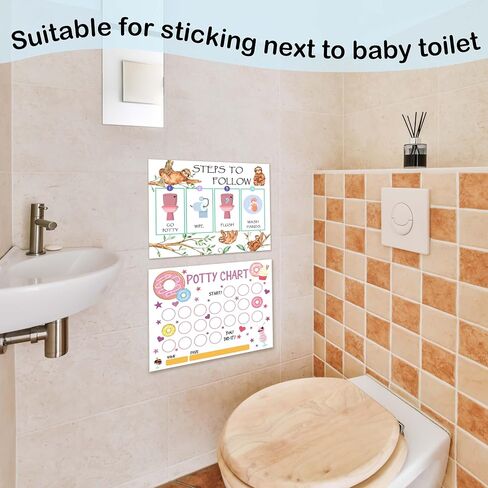 Sports Potty Trainning Sticker Chart for Toddlers Boys Girls, 20 Potty Training Chart with 432 Stickers & 1 Routine Card - B14 in Kuwait