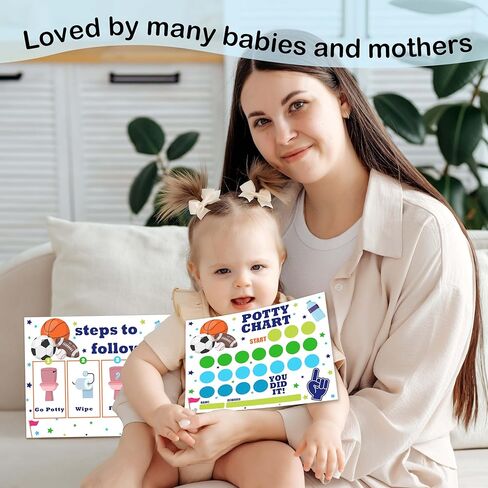 Sports Potty Trainning Sticker Chart for Toddlers Boys Girls, 20 Potty Training Chart with 432 Stickers & 1 Routine Card - B14 in Kuwait