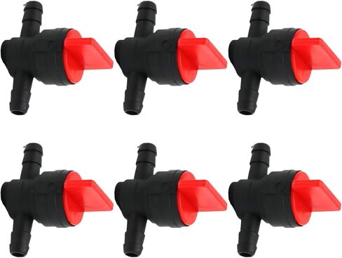 6Pcs 1/4" Inline Fuel Cut Off Valve 180°Gas Valve Fuel Shut off Valve with Clamps Compatible with Briggs Stratton Gas Fuel shutoff valves Lawn Tractors 494768 698183 (180°Fuel Shut Off Valve) in Kuwait