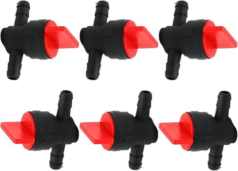 6Pcs 1/4" Inline Fuel Cut Off Valve 180°Gas Valve Fuel Shut off Valve with Clamps Compatible with Briggs Stratton Gas Fuel shutoff valves Lawn Tractors 494768 698183 (180°Fuel Shut Off Valve) in Kuwait