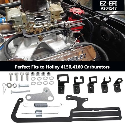 EZ-EFI 304147 Throttle Cable Mount Kits For 4150 Carburetor Throttle Cable Mount Bracket Steel Black Adjustable for Automatic Transmission TV Cables for GM 700R4 Transfer (304147) in Saudi Arabia