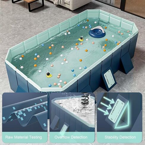 حمام سباحة خارجي قابل للطي وغير قابل للنفخ للأطفال والكبار - هيكل من البلاستيك الصلب، حمام سباحة للأطفال لحمامات الكلاب في الفناء الخلفي (116 بوصة × 65 بوصة × 21 بوصة) in Kuwait