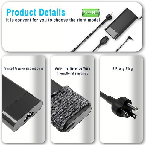 200W Laptop Charger Replacement for HP Omen Pavilion Gaming 15 16 17 15t 17t ZBook Fury Create Studio 15 17 G3 G4 G5 G6 G7 G8 Envy 15 2020 TPN-DA10 L00818-850 Power Supply Cord AC Adapter in Kuwait