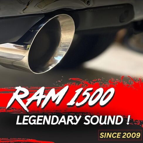 نظام العادم المحوري للخلفية لعام 2009-2024 RAM 1500 5.7L من تصنيع B2-زيادة الصوت والأداء (بدون نصائح العادم ، الجيل الخامس RAM 1500) in Kuwait