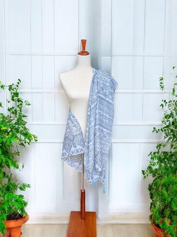 Women's Lightweight Summer Scarf with Tassels in Saudi Arabia