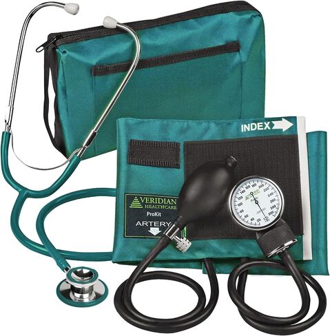 Veridian Healthcare ProKit Aneroid Sphygmomanometer with Dual-Head Scope, Adult, Burgundy, (02-12704) in Saudi Arabia