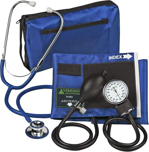 Veridian Healthcare ProKit Aneroid Sphygmomanometer with Dual-Head Scope, Adult, Burgundy, (02-12704) in Saudi Arabia
