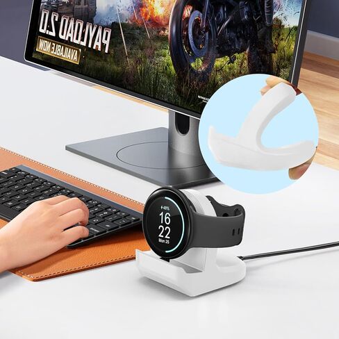 TiMOVO Stand Compatible with Google Pixel Watch 2/Fitbit Ace LTE Charger,Nonslip Charger Stand Holder with Integrated Cable Management Slot,Vertical & Compact Charger Bracket[Cable Not Included],Black in Saudi Arabia