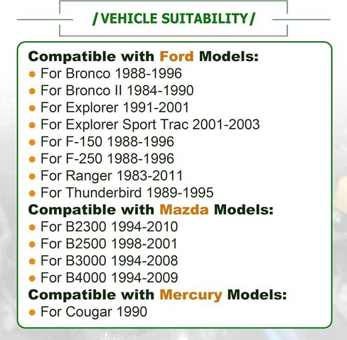 917-551 يدوي مجموعة من عمليات إعادة البناء المتوافقة مع Ford F150 F250 Bronco Explorer Ranger Mazda B2300 B3000 B4000 Mercury Cougar استبدال 306832 ، F5TZ7228A in Saudi Arabia