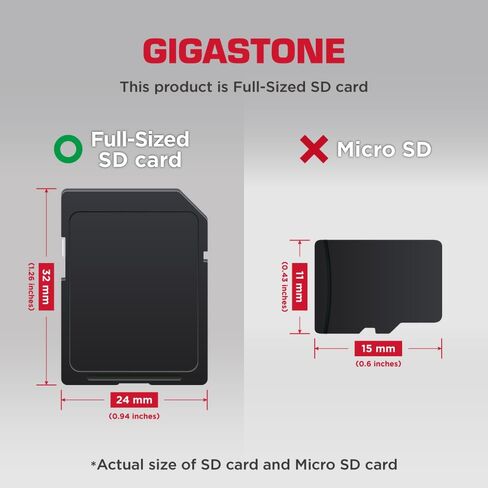 بطاقة ذاكرة GIGASTONE سعة 256 جيجابايت UHS-II V60 U3 SDXC عالية السرعة للقراءة تصل إلى 280 ميجابايت/ثانية 4K Ultra HD UHD فيديو لكاميرا DSLR Canon Nikon Sony Pentax Kodak Olympus Panasonic الرقمية، مع حقيبة صغيرة واحدة in Saudi Arabia