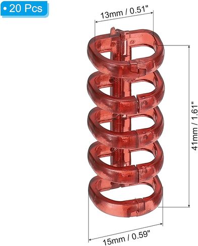 PATIKIL 5-Ring Binding Rings, 1.61"x 0.59"20 Pack Plastic Round Loose-Leaf Rings Comb Folio Binder for Notebook Album and Office Supplies, Old Blue in Saudi Arabia