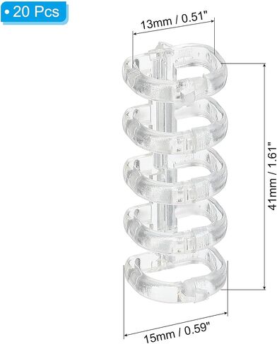 PATIKIL 5-Ring Binding Rings, 1.61"x 0.59"20 Pack Plastic Round Loose-Leaf Rings Comb Folio Binder for Notebook Album and Office Supplies, Old Blue in Saudi Arabia