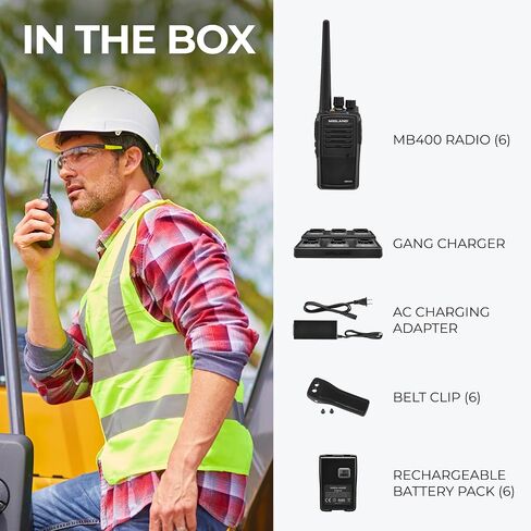 Midland MB400 BizTalk IP67 Business Band Two-Way Radio, Black, 2 Pack | 16 Business Channels, 142 Privacy Codes, 4W of Power and Bi-Lingual Voice Announcements (English/Spanish) in Kuwait