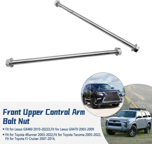 2Pcs Front Upper Control Arm Bolt Fit for Toyota 4runner Tacoma FJ Cruiser Lexus GX460 GX470 2003-2022, Upper Control Alignment Cam Bolt Kit with Nut Replace 90105-A0095 90105-14160 in Saudi Arabia