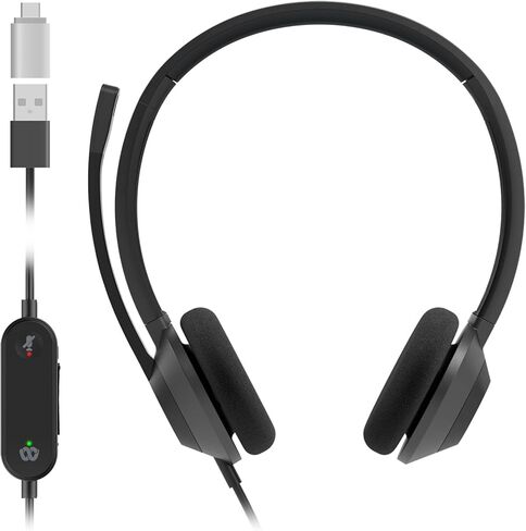 سماعة رأس سيسكو 322 USB، سماعات رأس سلكية مزدوجة فوق الأذن، وحدة تحكم Webex مع USB-A، أسود كربوني، ضمان المسؤولية المحدودة لمدة عامين (HS-W-322-C-USB)، قابل للتعديل in Saudi Arabia