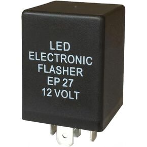 EP27 LED Flasher Relay - 5-Pin 12V Electronic Turn Signal Blinker for Ford, Dodge,Chevrolet, Lincoln, Mercury, Mazda, Fix Hyper Flash, Universal Fit Car Flasher Module (Black) in Kuwait