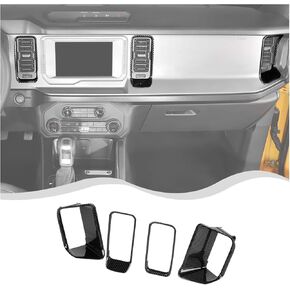 Fit for Ford Bronco Center Console Dash Air Vent Side Ring Cover Compatible with Ford Bronco 2/4Doors 2021 + Interior Accessories(ABS,4pcs,Red) Model A in Kuwait