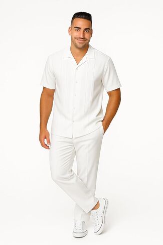 طقم بنطلون وقميص كتان للرجال من STACY ADAMS in Kuwait