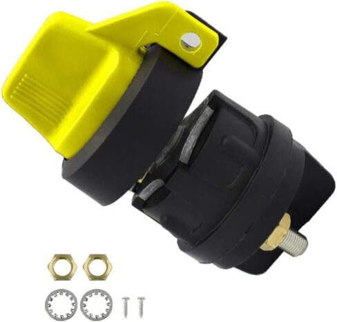 12V DC 300A Amp Master Disconnect Switch Knob Type Cut Off Isolator Switch Anti Leakage Power Shut Off Compatible with Common Automotive Marine Applications Easy to Install(Red Handle) in Saudi Arabia