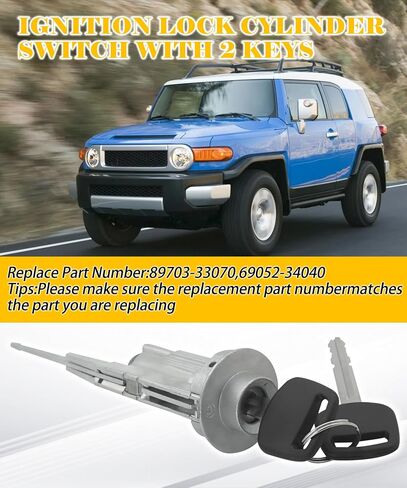 89703-33070 مفتاح الإشعال مع 2 مفاتيح متوافقة مع تويوتا سيكويا 2001-2007 ، Tundra 2003-2006 ، FJ Cruiser 2007-2014 ، وأكثر ، استبدل 89703-33070 69052-34040 in Kuwait