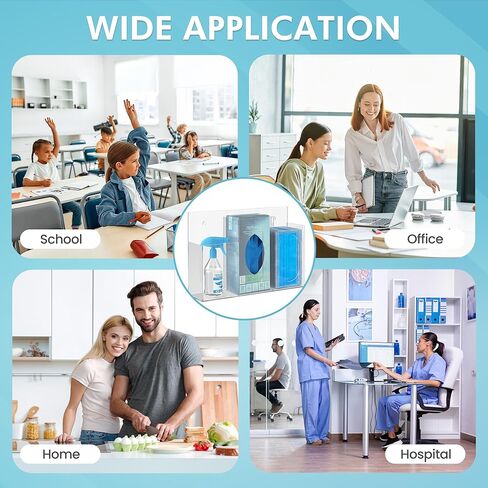 WAHFAY Acrylic Hygiene Dispenser Sanitation Station with Three Compartment, Gloves Masks Hairnets Acrylic Box Holder, Wall Mount or Tabletop Acrylic Clear Storage Containers in Saudi Arabia