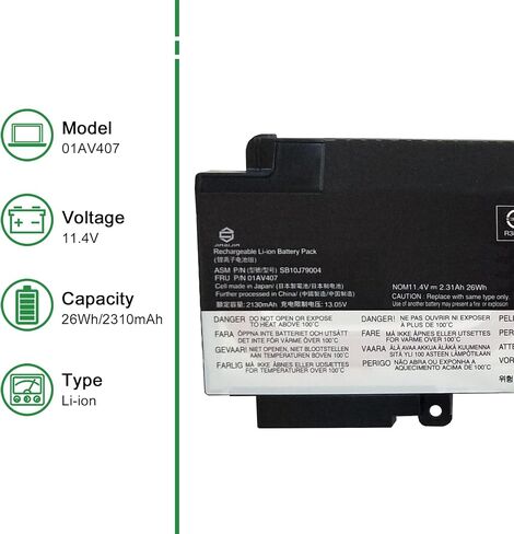 01AV427 SB10K97584 61++ استبدال بطارية الكمبيوتر المحمول لينوفو ثينك باد T470 P51S P52S T480 T570 T580 TP25 A475 A485 Series Notebook 4X50M08812 01AV428 01AV492 SB10K97585 10.8V 72Wh 6600mAh in Saudi Arabia