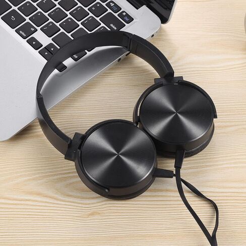 Bulk Kids Headphones for School Classroom 5-Pack,Durable Wired On-Ear 3.5mm Plug for Kids,Students,Computer,Kindle Fire,Chromebook,Laptop,Mobile Phone-Black in Kuwait