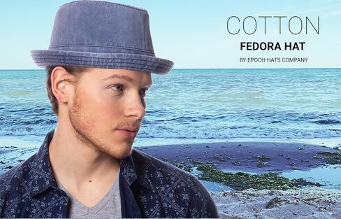 Men's Casual Vintage Style Washed Cotton Fedora Hat (US, Alpha, Large, X-Large, Brown) in Kuwait