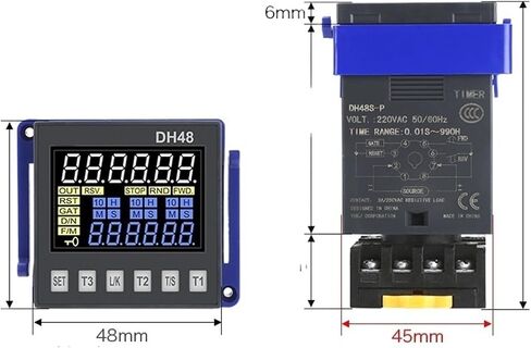 Product DH48S-P 24V Precision Programmable Delay Relay 0.01S-99990H with Socket Base Forward and Reverse Control in Saudi Arabia