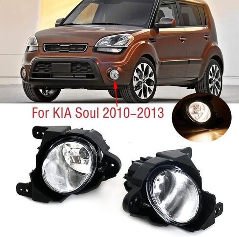 أضواء الضباب Zulow لـ Kia Soul 2010 2011 2012 2013 Car Front Progper Light Light Lamp Foglamp Foglamp Assembly مع لمبة in Saudi Arabia