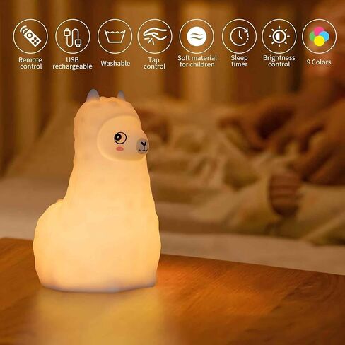 Portable Night Light for Kids - Hanging LED Light Up Toddler Room Remote 9 Colors Changing, Nursery Baby Night Light Car Seat Crib Dimmable Rechargeable Squishy Lamp Room Decorations Gifts in Kuwait