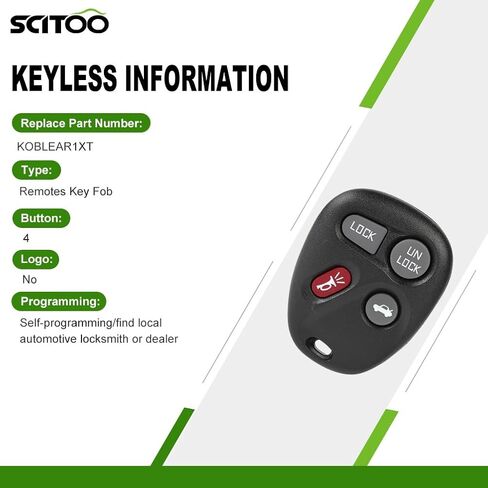 SCITOO 1 X Remotes Key Fob for Buick Lesabre for Chevy Astro Blazer Corvette Express Impala Malibu Monte Carlo SSR for GMC Jimmy Savana for Oldsmobile Alero Aurora 2001-2005 KOBLEAR1XT in Saudi Arabia