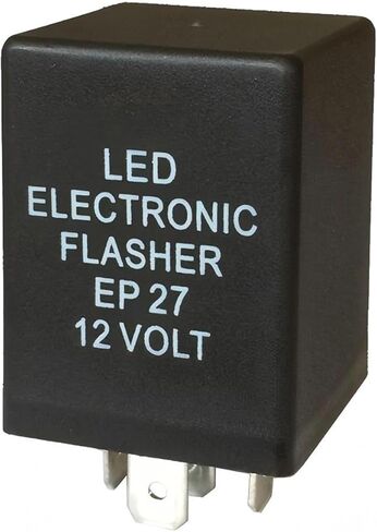 EP27 LED Flasher Relay - Signal Signal Electronic Signal Signal Ford و Dodge و Chevrolet و Lincoln و Mercury و Mazda و Fix Hyper Flash و Universal Fit Car Module (Black) in Kuwait