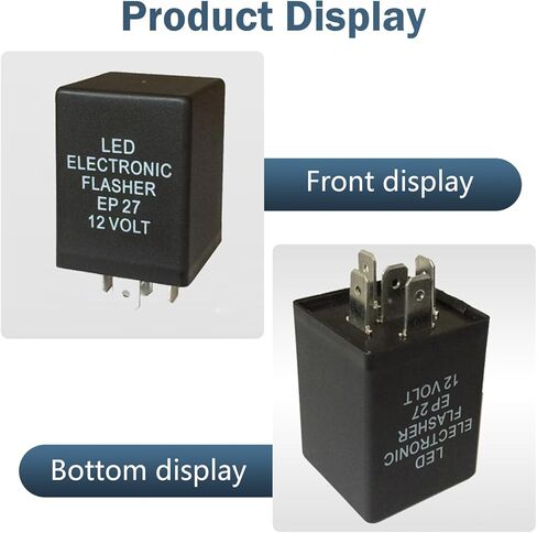 EP27 LED Flasher Relay - Signal Signal Electronic Signal Signal Ford و Dodge و Chevrolet و Lincoln و Mercury و Mazda و Fix Hyper Flash و Universal Fit Car Module (Black) in Kuwait