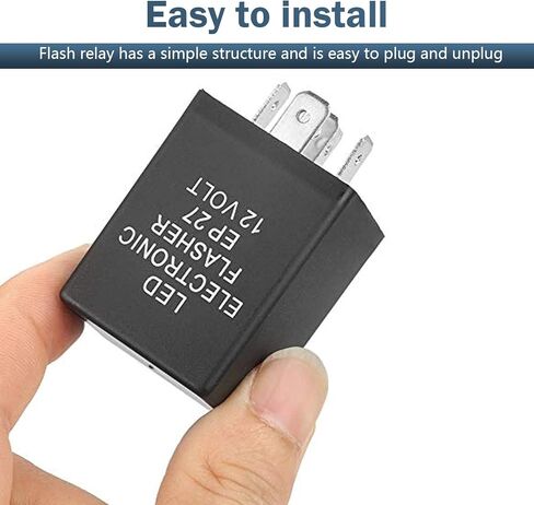 EP27 LED Flasher Relay - Signal Signal Electronic Signal Signal Ford و Dodge و Chevrolet و Lincoln و Mercury و Mazda و Fix Hyper Flash و Universal Fit Car Module (Black) in Kuwait