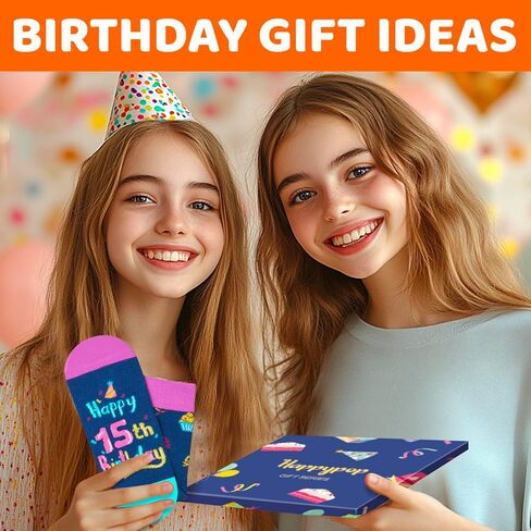 HAPPYPOP 15th Birthday Gifts Ideas Socks - Gifts for 15 Year old Boy Girl, Gifts for Teens 15 in Saudi Arabia
