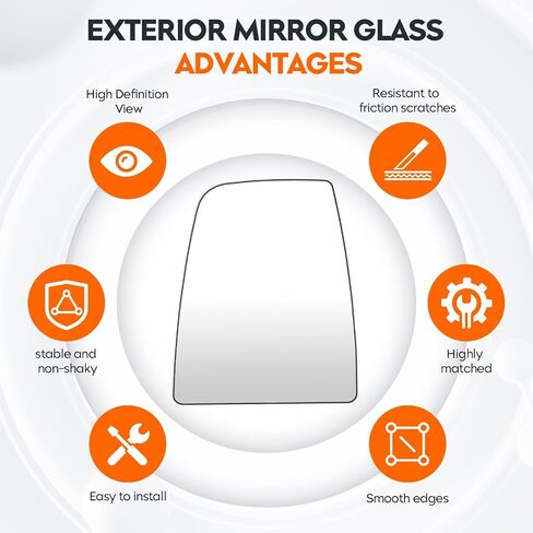 Youxmoto Passenger Right Side Mirror Glass, Fits For Ford Transit T150 T250 T350 2015 2016 2017 2018 2019 2021 2022 Heated Convex Mirror, With Backing Plate, Fits For CK4Z17K707D in Saudi Arabia
