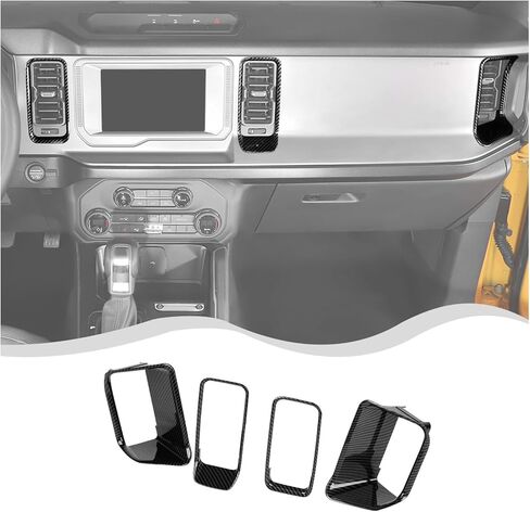 Fit for Ford Bronco Center Console Dash Air Vent Side Ring Cover Compatible with Ford Bronco 2/4Doors 2021 + Interior Accessories(ABS,4pcs,Red) Model A in Kuwait