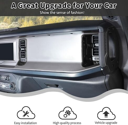 Fit for Ford Bronco Center Console Dash Air Vent Side Ring Cover Compatible with Ford Bronco 2/4Doors 2021 + Interior Accessories(ABS,4pcs,Red) Model A in Kuwait