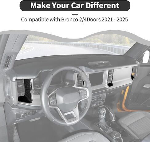 Fit for Ford Bronco Center Console Dash Air Vent Side Ring Cover Compatible with Ford Bronco 2/4Doors 2021 + Interior Accessories(ABS,4pcs,Red) Model A in Kuwait