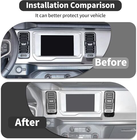 Fit for Ford Bronco Center Console Dash Air Vent Side Ring Cover Compatible with Ford Bronco 2/4Doors 2021 + Interior Accessories(ABS,4pcs,Red) Model A in Kuwait