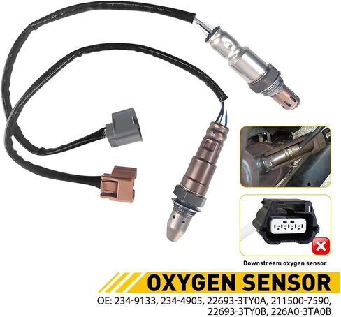 2Pcs Oxygen Sensor Upstream And Downstream Compatible For Nissan Altima 2.5L Sedan 2015 2016 2017 234-9133 234-4905 22693-3TY0A 211500-7590 in Saudi Arabia