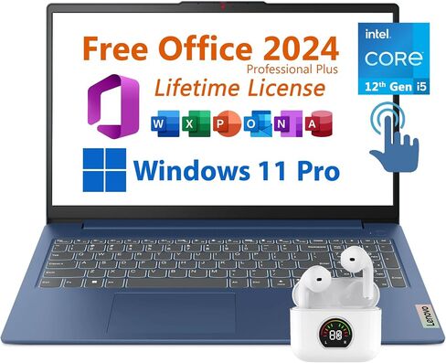 Lenovo كمبيوتر محمول للأعمال مقاس 15.6 بوصة، Microsoft Office 2021 مجاني مع ترخيص مدى الحياة، شاشة لمس FHD، Intel 6-Core i3-1215U حتى 4.4 جيجا هرتز، ذاكرة الوصول العشوائي 16 جيجا، 512 جيجا SSD، Wifi 6، بطارية 7 ساعات، Windows 11 Pro in Saudi Arabia