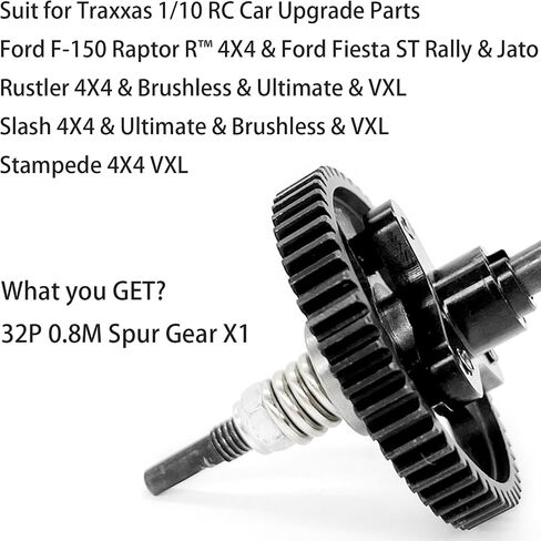 32P Spur Gear, 58T 0.8 Metric Pitch, Compatible with 32P, Hardened Steel 58 Tooth 0.8M Spur Main Gear for 1/10 TRAXXAS Ford Rustler Slash Stampede 4X4 Summit T-Maxx E-REVO Jato Arrma, Replace #3958 in Saudi Arabia