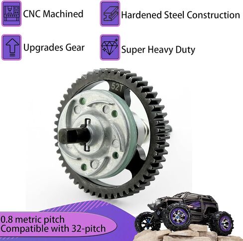 32P Spur Gear, 58T 0.8 Metric Pitch, Compatible with 32P, Hardened Steel 58 Tooth 0.8M Spur Main Gear for 1/10 TRAXXAS Ford Rustler Slash Stampede 4X4 Summit T-Maxx E-REVO Jato Arrma, Replace #3958 in Saudi Arabia