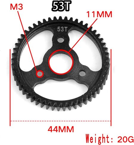 32P Spur Gear, 58T 0.8 Metric Pitch, Compatible with 32P, Hardened Steel 58 Tooth 0.8M Spur Main Gear for 1/10 TRAXXAS Ford Rustler Slash Stampede 4X4 Summit T-Maxx E-REVO Jato Arrma, Replace #3958 in Saudi Arabia