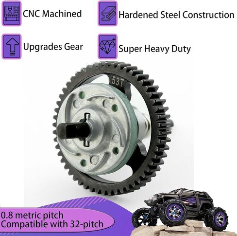32P Spur Gear, 58T 0.8 Metric Pitch, Compatible with 32P, Hardened Steel 58 Tooth 0.8M Spur Main Gear for 1/10 TRAXXAS Ford Rustler Slash Stampede 4X4 Summit T-Maxx E-REVO Jato Arrma, Replace #3958 in Saudi Arabia
